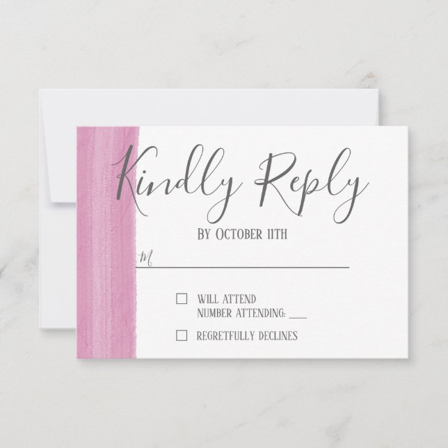 RSVP-Karte für Pinselstrich RSVP Karte (Vorderseite)