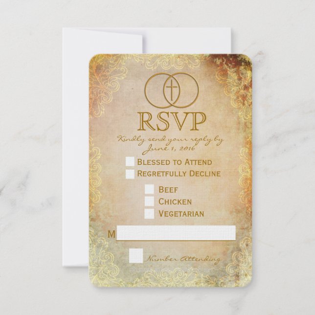 RSVP-Karte für religiöse Hochzeiten RSVP Karte (Vorderseite)