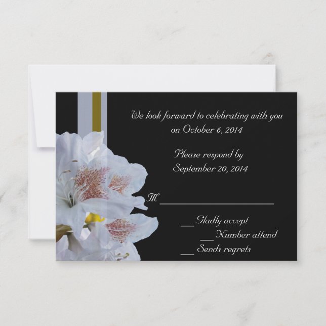 RSVP-Karte für Rhododendron Blume Einladung (Vorderseite)