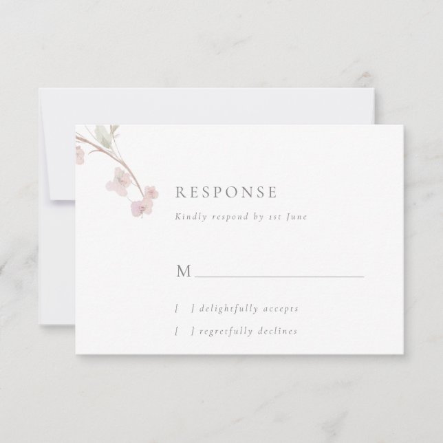 RSVP-Karte für romantische Blütenblütenblüten RSVP Karte (Vorderseite)