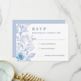 RSVP-Karte für romantische klassische Blumenzitze Dankeskarte