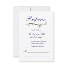 RSVP-Karte für romantische Winterschneezweige