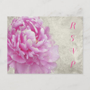 RSVP-Karte für Rosa antike Peonie Einladungspostkarte