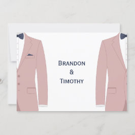 RSVP-Karte für Rosa und Blau-Gay-Hochzeit Einladung