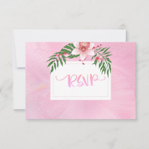 RSVP-Karte für Rosa und grüne Orchideen RSVP Karte