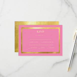 RSVP-Karte für Rosa und Metallic Gold RSVP Karte