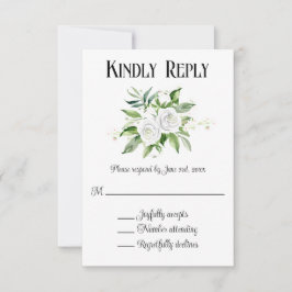 RSVP-Karte für Rosen und Gipskraut Einladung