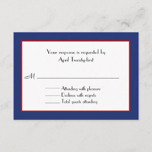 RSVP-Karte für Rot, Weiß und Blau RSVP Karte