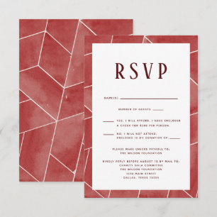 RSVP-Karte für rote geometrische Gala RSVP Karte