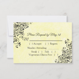 RSVP-Karte für Schwarz und Gelb RSVP Karte