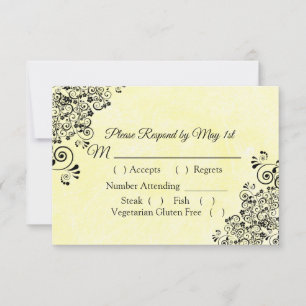 RSVP-Karte für Schwarz und Gelb RSVP Karte