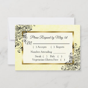 RSVP-Karte für Schwarz und Gelb RSVP Karte