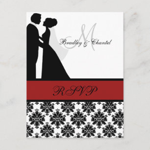 RSVP-Karte für Schwarz und Rot RSVP Karte