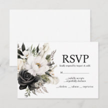 RSVP-Karte für Schwarz und Weiß