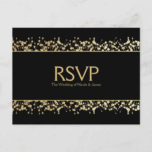 RSVP-Karte für Schwarz-Weiß-Babys Einladungspostkarte (Vorderseite)