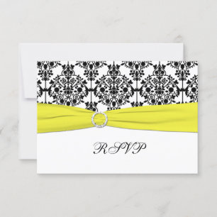 RSVP-Karte für Schwarz, Weiß, Gelb RSVP Karte