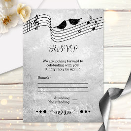 RSVP-Karte für Schwarz-Weiß-Musik RSVP Karte