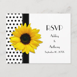 RSVP-Karte für Schwarz-Weiß-Polka-Dot RSVP Karte