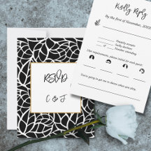 RSVP-Karte für Schwarz-weißes Abstraktes Folienzmu