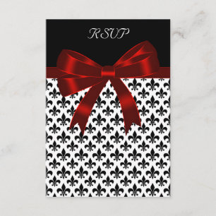 RSVP-Karte für Schwarze Lilie Red Bow RSVP Karte