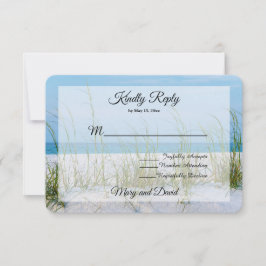 RSVP-Karte für Seezunge in weißem Sand RSVP Karte