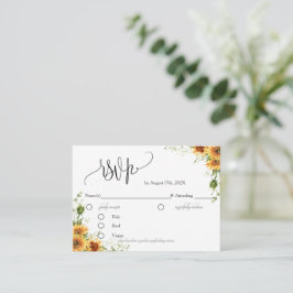 RSVP-Karte für Sonnenblumen Begleitkarte