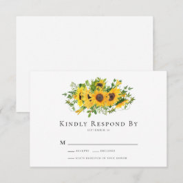 RSVP-Karte für Sonnenblumen Mitteilungskarte