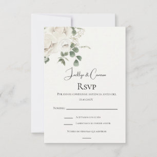 RSVP-Karte für Spanisch Hochzeit mit weißer Blüte RSVP Karte
