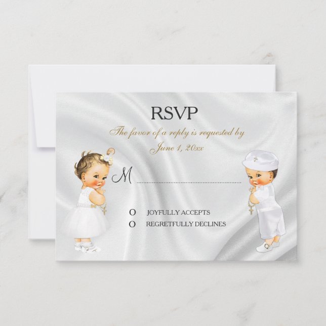 RSVP-Karte für Taufe Christening-Kommune RSVP Karte (Vorderseite)