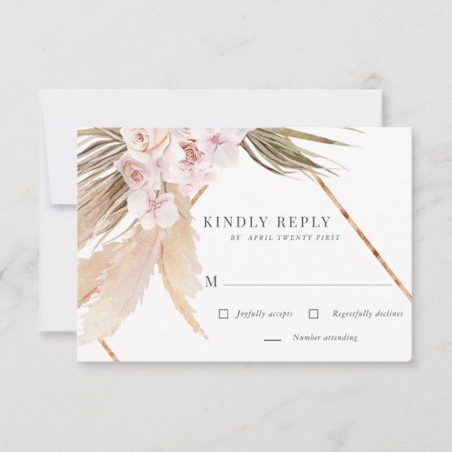 RSVP-Karte für tropische Böhmische Blüte RSVP Karte (Vorderseite)