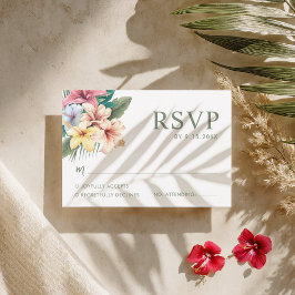RSVP-Karte für tropischen Hibiskus Hochzeit in Url RSVP Karte