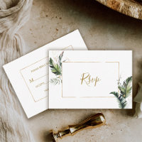 RSVP-Karte für tropisches Foliage Gold