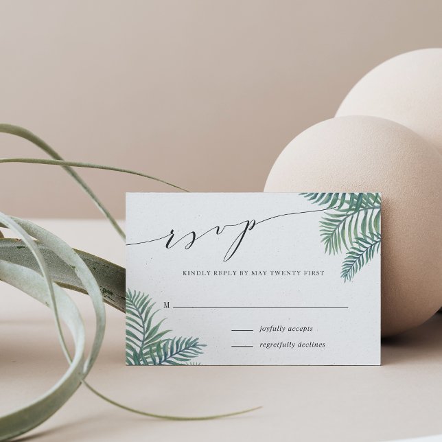 RSVP-Karte für tropisches Foliage RSVP Karte (Von Creator hochgeladen)