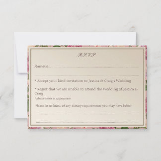 RSVP-Karte für viktorianische Botanische Stile RSVP Karte