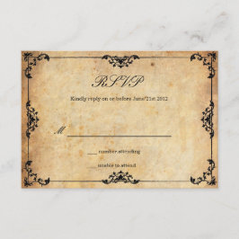 RSVP-Karte für Vintage Blumenhochzeit RSVP Karte