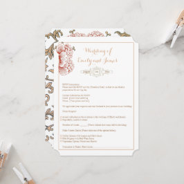 RSVP-Karte für Vintage Blumenzehen