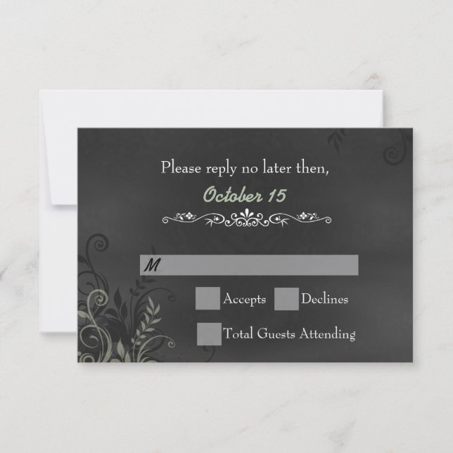 RSVP-Karte für Vintage Chalkboard-Hochzeiten RSVP Karte (Vorderseite)