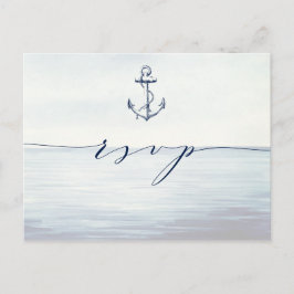 RSVP-Karte für Wasserfarben im Nautischen Anker Postkarte