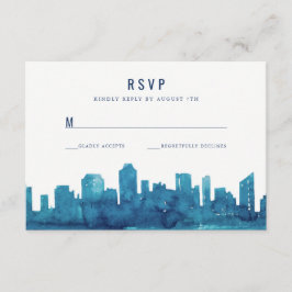 RSVP-Karte für Wasserfarben in der Stadt RSVP Karte