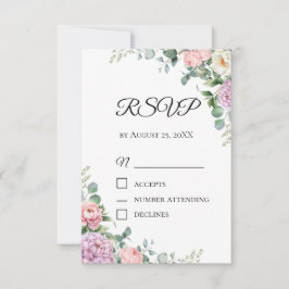 RSVP-Karte für Wasserfarben und Eukalyptus | Frühj RSVP Karte