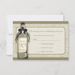RSVP-Karte für Weinsorten und Whimsikflaschen RSVP Karte