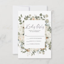 RSVP-Karte für weißes Flor