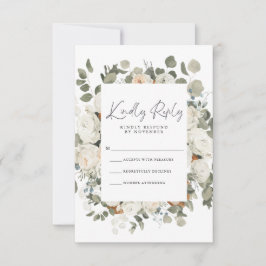 RSVP-Karte für weißes Flor RSVP Karte