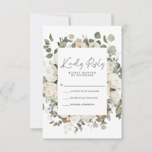 RSVP-Karte für weißes Flor RSVP Karte