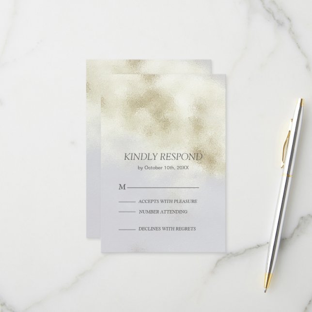 RSVP-Karte für Weißopal RSVP Karte (Vorderseite/Rückseite Beispiel)