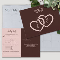 RSVP-Karte für zwei Herz-Hochzeitmenü