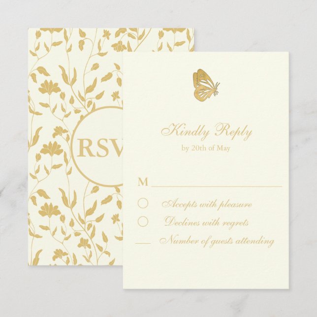 RSVP-Karte im Vintagen Stil RSVP Karte (Vorne/Hinten)
