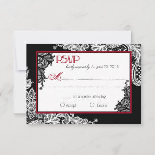 RSVP-Karte in Schwarz und Weiß RSVP Karte