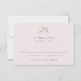 RSVP-Karte mit Blumenrosa RSVP Karte