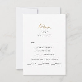 RSVP-Karte mit dem Menü "Green and Gold Mountain" RSVP Karte